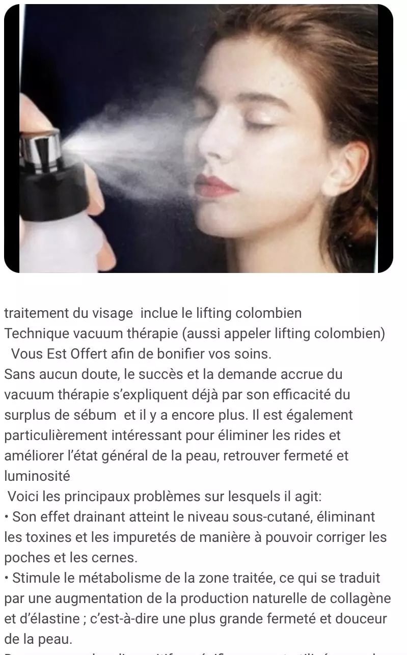 Soin du visage par vacuum thérapie au Salon Esthétique Entre-Nous à Saint-Georges, en Beauce, mettant en valeur une technique de lifting naturel pour raffermir, tonifier et revitaliser la peau.