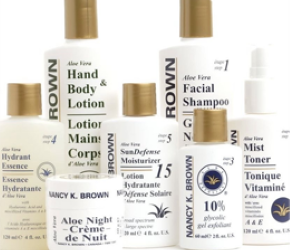 Produits de soins esthétiques Nancy K. Brown disponibles au Salon Esthétique Entre-Nous à Saint-Georges, en Beauce. Formulations professionnelles pour l'hydratation, l'anti-âge et les soins spécifiques de la peau, offrant des résultats visibles et durables.